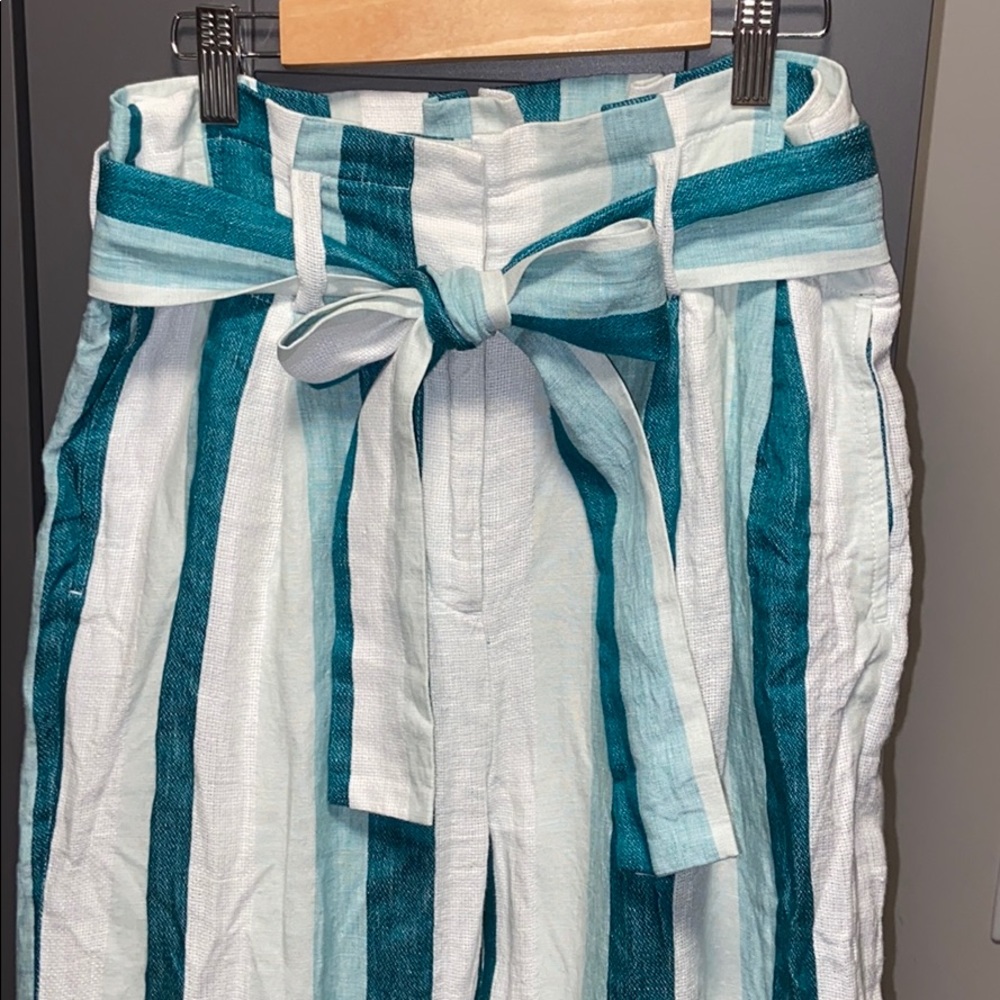 NWOT J. Crew Paper-bag linen Pant in Cabana Stripe